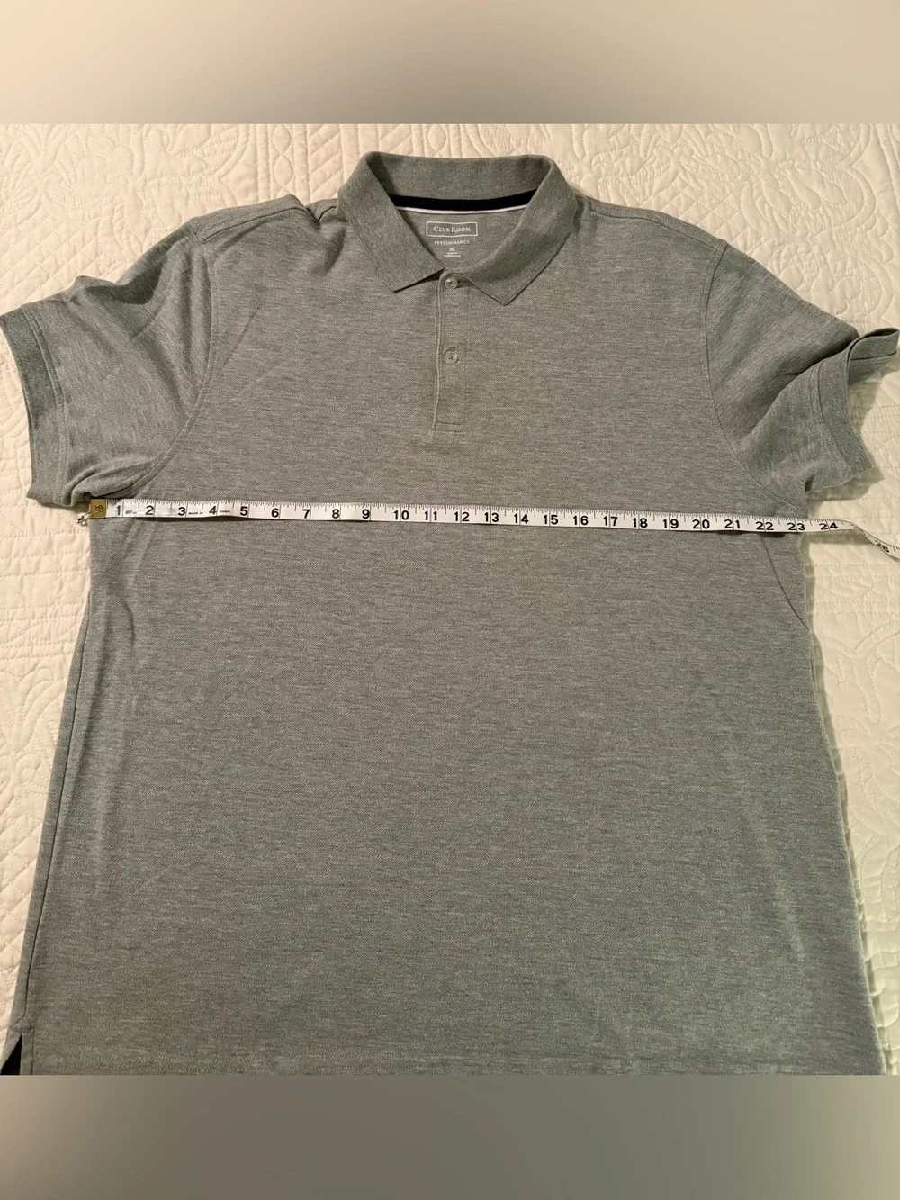 Men's Club Room Light Gray Performance Stretch Polo Shirt Size XL